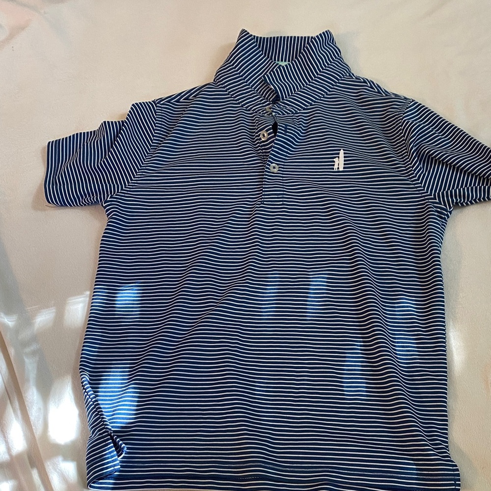 johnnie-O Navy Striped Kids Polo